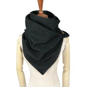NWT - Black & dark grey herringbone wrap scarf